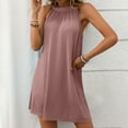thumbnail image 2 of ZQUUVOU Women's Dress Casual Halter Solid Color Sleeveless Midi Dress Pink,M, 2 of 6