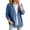 Blue, variant on Denim Jackets for Women Oversized V Neck Button Front Jean Cardigan with Pockets