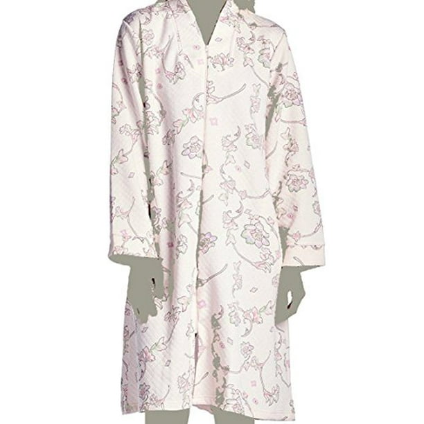 EZI Women's ZipFront Comfy Quilted Cotton Robe by EZI
