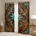 thumbnail image 2 of Castle Fairy Boho Damask Black Out Curtains,Western Theme Curtains Pack of 2 (42x63 Each), 2 of 6