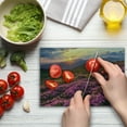 thumbnail image 4 of Nature Cutting Board, Flower Meadow on Mountain Valley with Horizon Sky Surreal Mother Earth Beauty Image, Decorative Tempered Glass Cutting and Serving Board, Small Size, Multicolor, by Ambesonne, 4 of 5