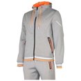 thumbnail image 5 of 9 Crowns Unique Two Piece Jacket Hoodie and Pant Tracksuit Set (Light Grey/Orange Tape, Large), 5 of 8