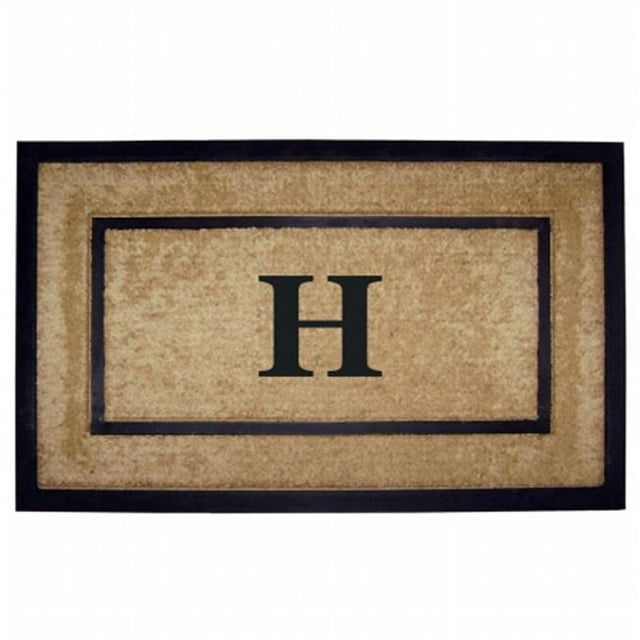 Nedia Home 18099H 22 x 36 in. Coir & Rubber Frame Mat Monogrammed H