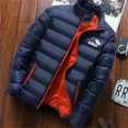 thumbnail image 3 of 2024 nuevo Otoño Invierno simplicidad moda Casual calidez gruesa impermeable a prueba de viento marca signo estampado cremallera chaqueta abrigo, 3 of 4