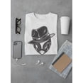 thumbnail image 3 of Monochrome Alien With Hat T-Shirt Men -Image by Shutterstock, Male 3X-Large, 3 of 4