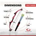 thumbnail image 3 of Genesis Mini, Youth Compound Bow & Arrow Set w/Quiver, Draw Hand-Right, Red, 3 of 11