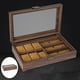 thumbnail image 3 of Caja de reloj vintage, organizador de joyas, con tapa transparente y cerradura 6 ranuras, 3 of 9