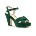 thumbnail image 1 of BLISSFUL STEP Women's Strap Platform Chunky Heel Slingback Sandals, 1 of 7