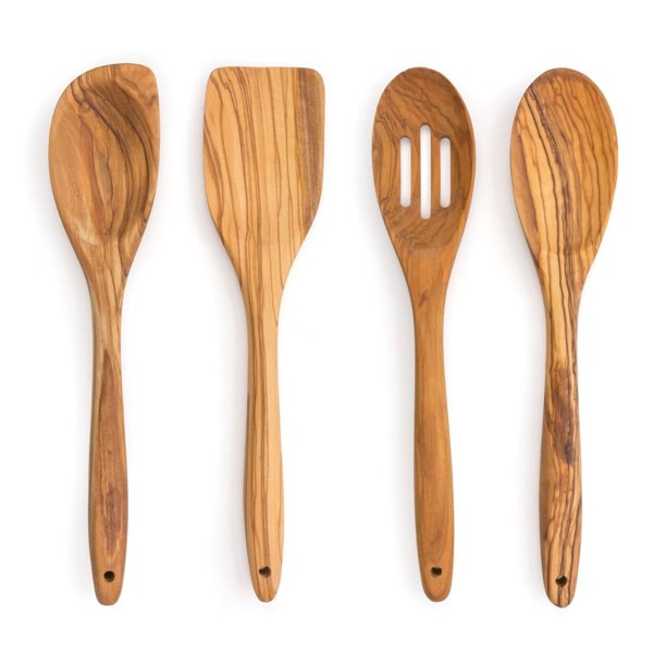 RSVP Olive Wood 4 Piece Utensil Set