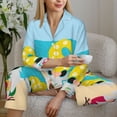 thumbnail image 5 of KLL Gnomes On The Beach Print Women's Long Sleeve Pajamas with Pants Sleepwear Loungewear 2 Set-Medium, 5 of 7