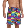 thumbnail image 2 of Logiee Cassette Tapes Print Men's Pajama Shorts with Drawstring & Pockets,Sleep Shorts for Men,Sleepwear Bottoms,Elastic Waistband Loungewear-3X-Large, 2 of 6