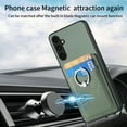 thumbnail image 2 of Dteck for Samsung Galaxy A15 Case Wallet with Card Holder, Fiber Pattern Leather Cover 360°Rotation Ring Kickstand Protective Bumper Designed for Women Men for Samsung Galaxy A15 5G,Green, 2 of 8