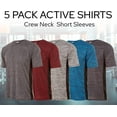 thumbnail image 6 of Mens Active T-Shirt - Quick-Dry Athletic Workout Training Crew Neck Short Sleeve Top 5 Pack, 6 of 7