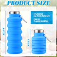 thumbnail image 2 of 4 Pcs Collapsible Water Bottles 17 oz Reusable Silicone Foldable Travel Water Bottle Portable Leak Proof Sports Water Bottles for Gym Camping Hiking, 4 Colors, 2 of 5