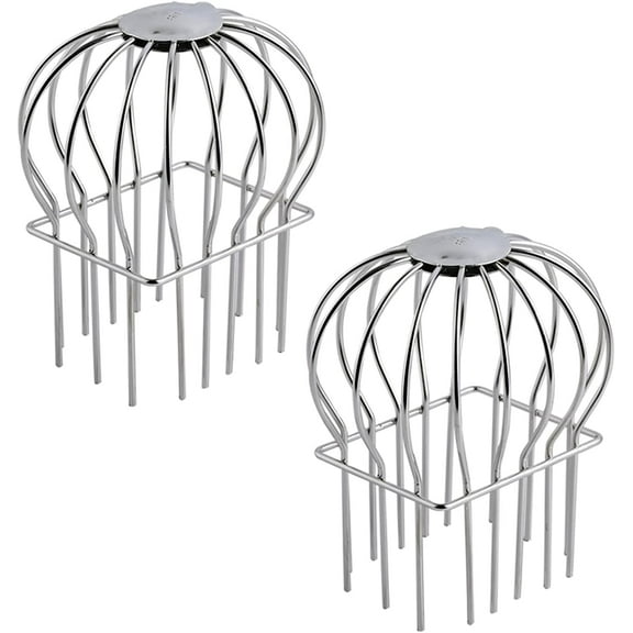 2 Packs Stainless Steel Gutter Guard, Square Drain Filter, Heavy-Duty Downspout Protector, Stops Leaves and Debris (Size: 2"x3")