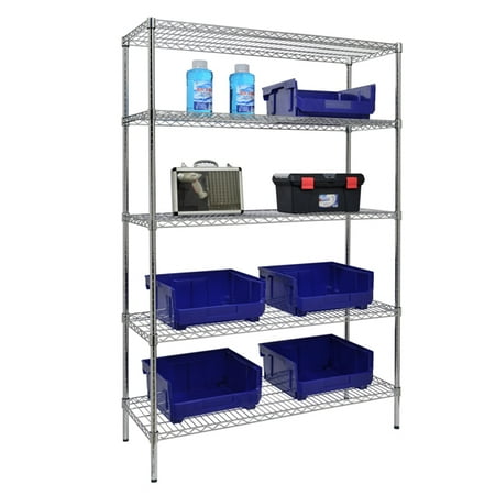 

5-Tier Adjustable Storage Shelving Unit Chrome