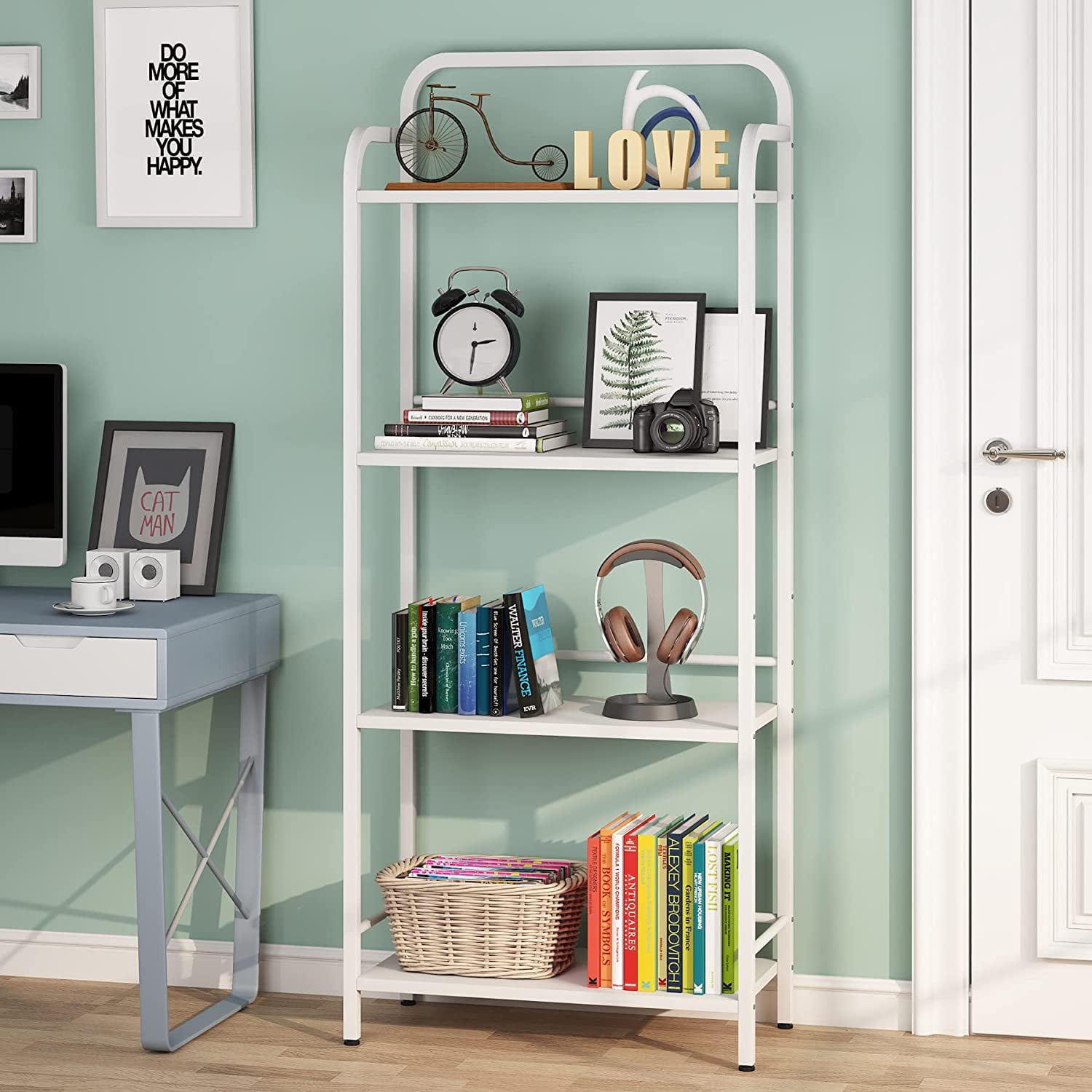 Details about   Blue 3 Shelf Bookcase Wooden Open Bookshelf Tier Storage Display Cabinet Decor 