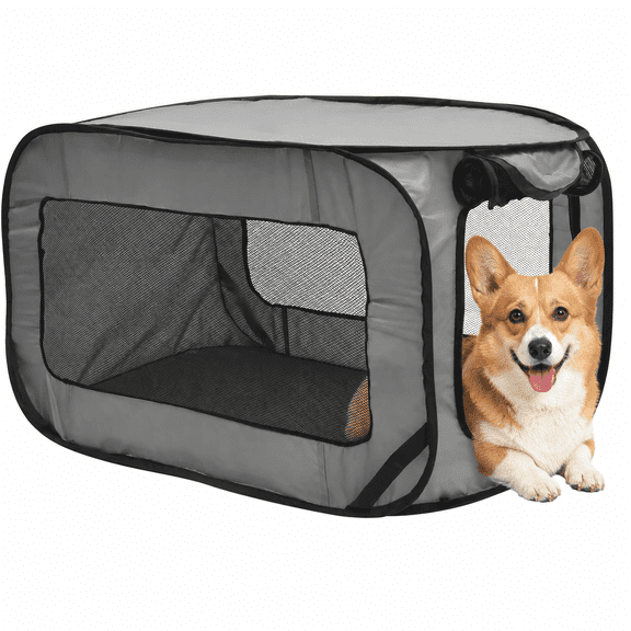 Dog Travel Crate Foldable Pop Up Dog Crate withStorage Bag 36.6x20.5x20.5 Inch Travel Pet Kennel Small DogTent Crates Cage Portable Puppy Seat Kennel for Indoor Outdoor Puppy Cat