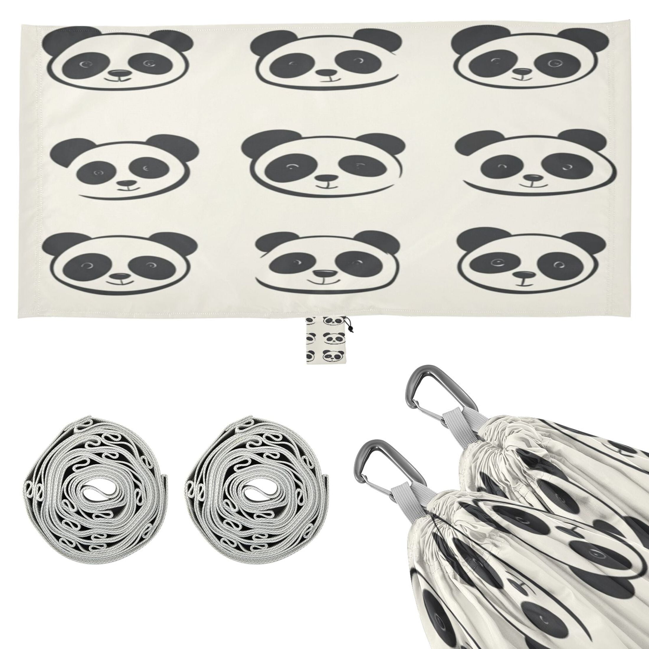 Hammock Camping Hammock Nylon Portable Hammock Travel Camping Hammock Cartoon Cute Panda Face Seamless