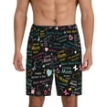 thumbnail image 1 of Balery I love you Mom Pantalones cortos de pijama de punto de algodón para hombre con cinturilla y bolsillos-Small, 1 of 6