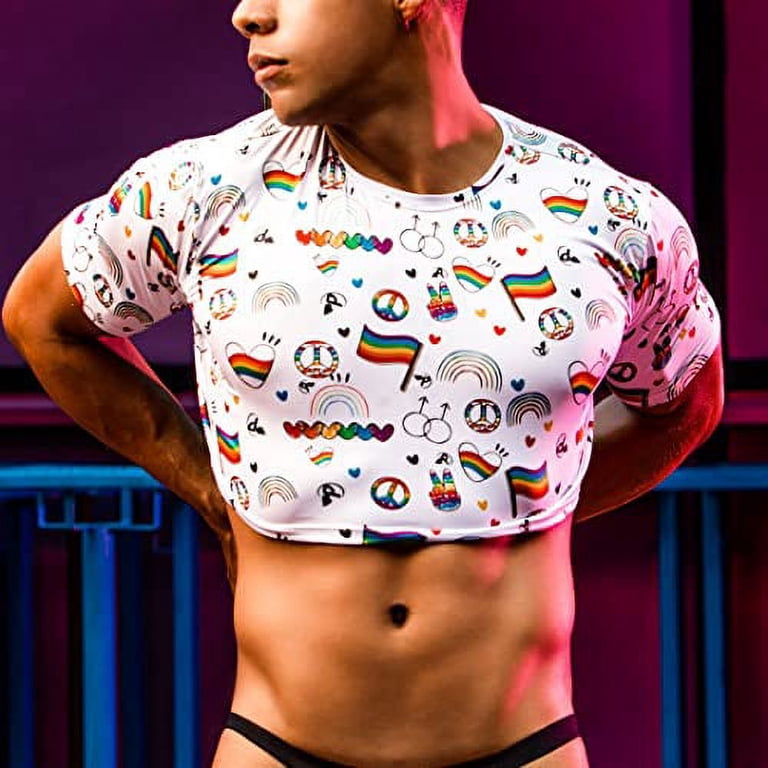 Pali Sexy Gay Lesbian Queer LGBTQ Rainbow Pride Flag Print Cropped Party Workout Quick Dry Shirt (Large, White) - Walmart.com Pali Sexy Gay Lesbian Queer LGBTQ Rainbow Pride Flag Print Cropped Party Workout Quick Dry Shirt (Large, White) - Walmart.com