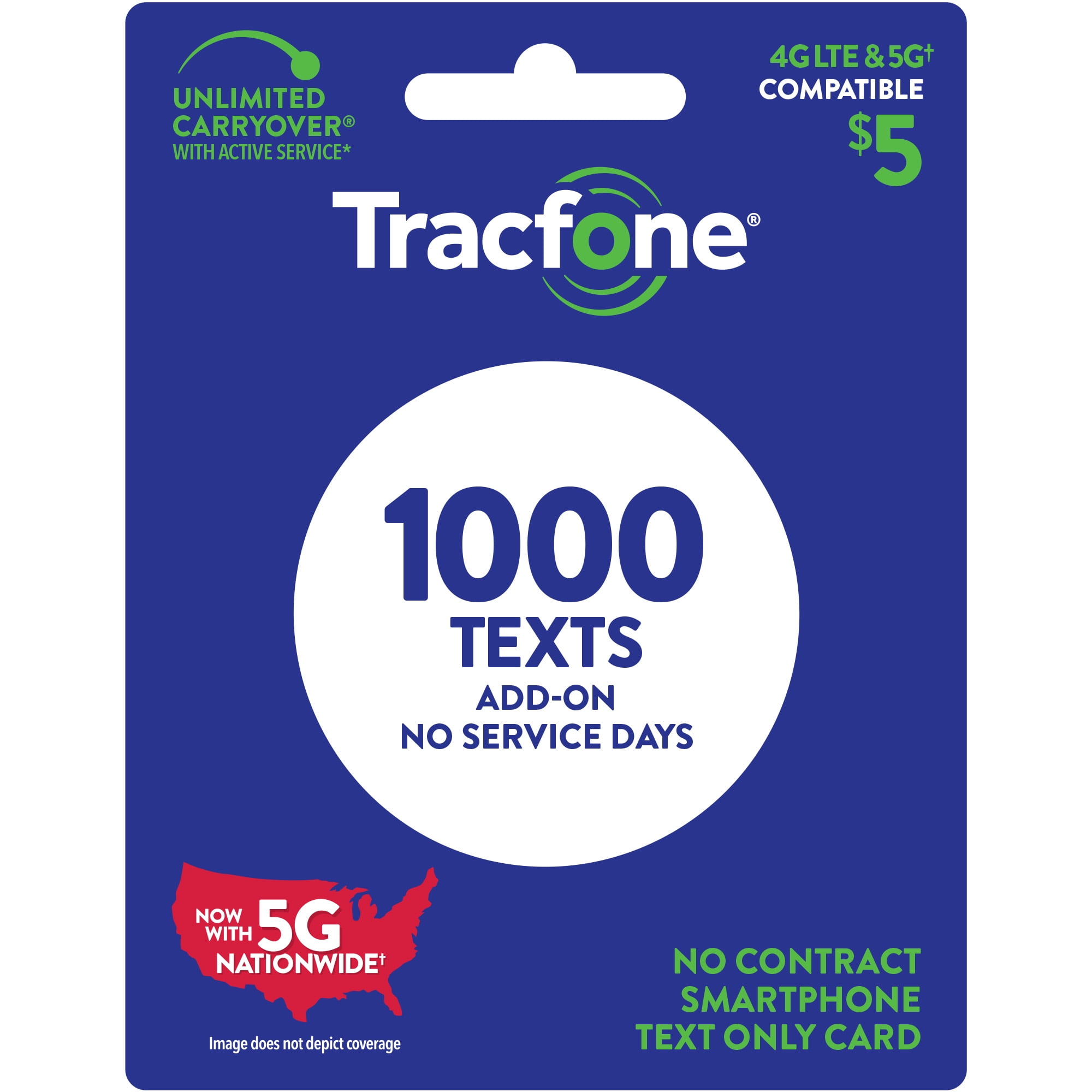 Tracfone 5 Text Only Add On (1000 texts) ePIN Top Up (Email Delivery