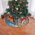thumbnail image 2 of FMSHPON Christmas Santa Sleigh Village Xmas Christmas Tree Skirt Stand Mat for Holiday Party Decoration Indoor Outdoor 48 inches, 2 of 3