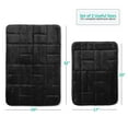 thumbnail image 2 of Clara Clark Bathroom Rugs, Velvet Memory Foam Bath Mat, Ultra Soft Non Slip and Absorbent - Tiled - Set of 2 - Black, 2 of 6