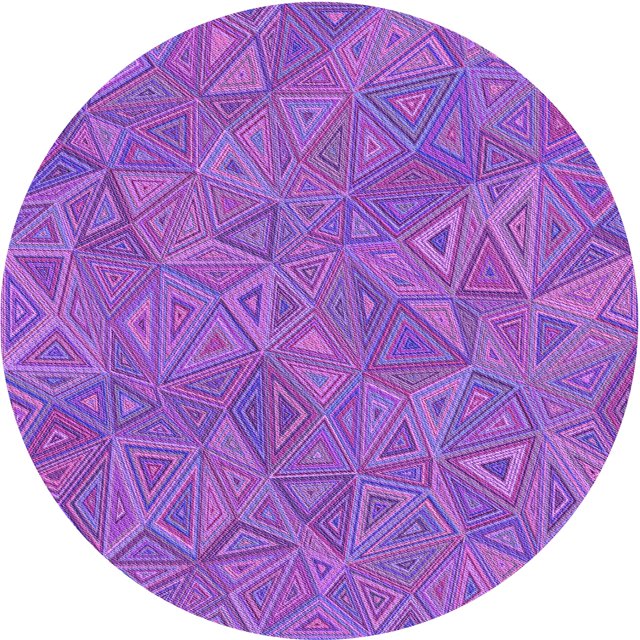 Ahgly Tapis Rond Lavable en Machine Intérieur Transitionnel Violet, 3 Pieds Rond