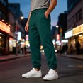 thumbnail image 7 of Mens Baggy Sweatpants Loose Fit Cotton Casual Comfy Stretch Wide Leg Sweat Pants with Pockets Dark Green,XL, 7 of 7