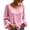 Pink, variant on Lmueinov Long Sleeve Shirts for Women Cotton Linen Crew Neck Loose Fit Pullover Tops Solid Lightweight Casual Trendy Summer Fall Vacation Outfits