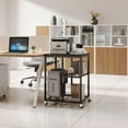 thumbnail image 6 of CQAOE Printer Stand with Storage Shelf, Mobile Printer Table with Wheels, CPU Rack, Office Utility Cart for Home Office, 2-Tier Computer Trolley, Space-Saving Office Storage Organizer (Black), 6 of 7