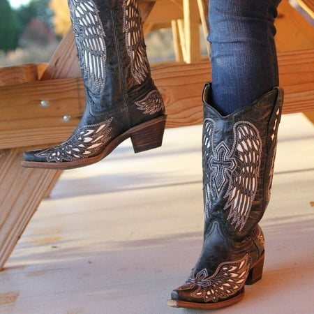 

Thick-heeled Low-heeled Embroidered Cowboy Boots High-top Women s Boots