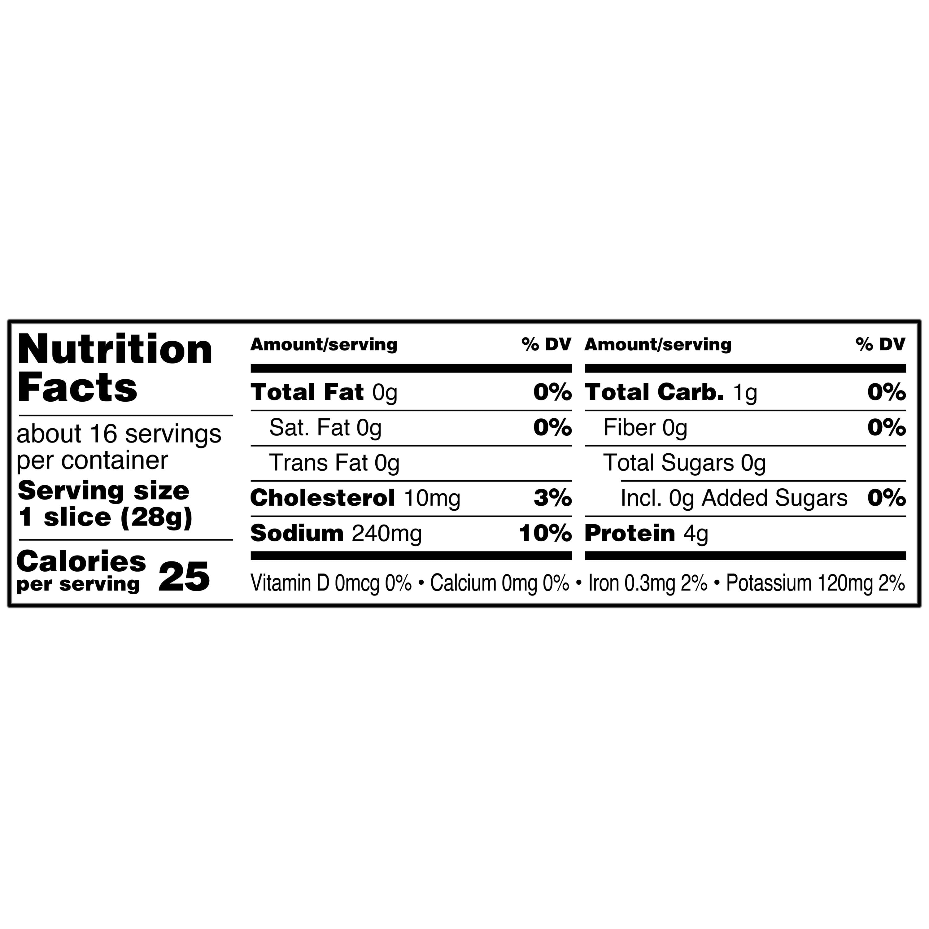 Great Value Fat-Free Turkey Breast, 16 oz Bag, Sliced