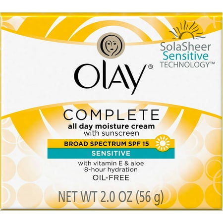 Olay Complete Facial Moisturizer Cream SPF 15 Sensitive Skin 2 oz