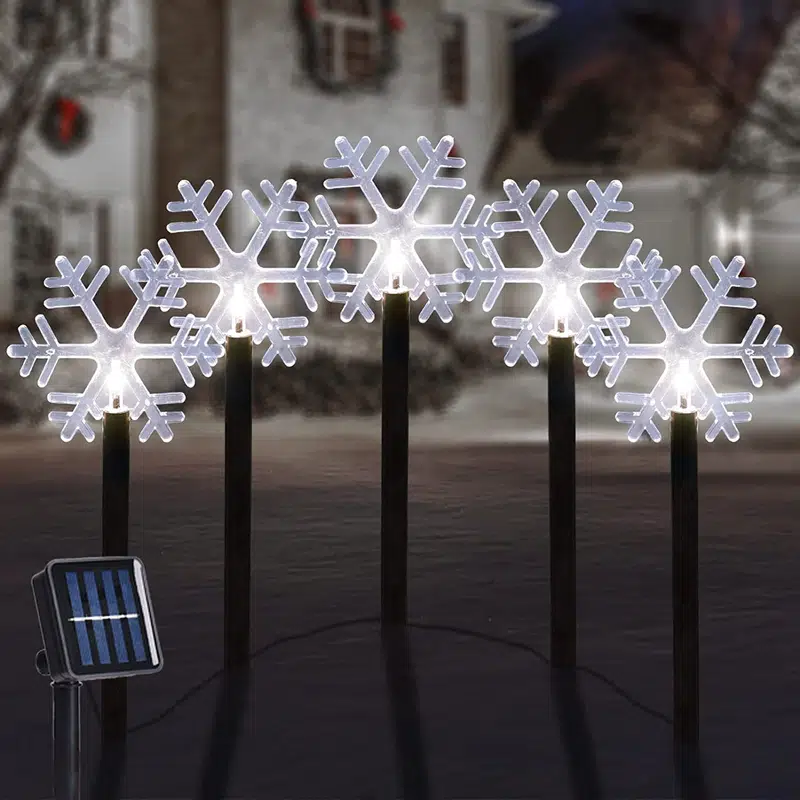 5pcs/set Xmas Path Lights Christmas Tree & Snowflake Path Light