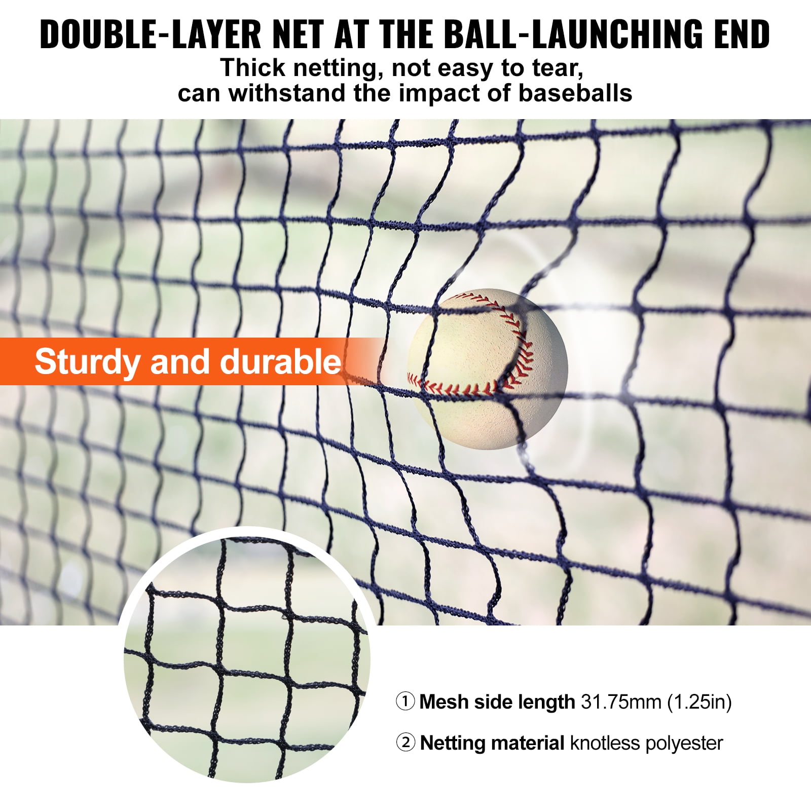 Cage De Frappeur VEVOR – Filet Lancer Baseball/softball 17,4 M, PE Résistant, Neuf