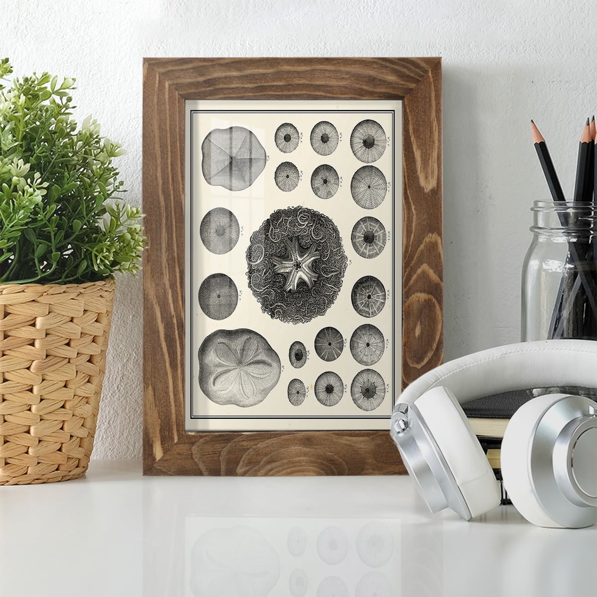Aegean Collection I -Framed Print w/glass-Walnut