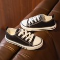 thumbnail image 3 of Zapatos de lona para niños, estilo coreano, con cordones, de caña baja, para niños y niñas, zapatos blancos para bebés, zapatos casuales de tela, 3 of 6