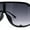 Black - Smoke, variant on Extra Oversized Curved Shield Robotic 80s Sport Sunglasses All Black