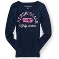 thumbnail image 1 of Aeropostale Mujer Glitter Est. Camiseta con adornos Ny, azul, talla extra pequeña Aeropostale Camiseta adornada, 1 of 1