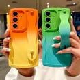 thumbnail image 4 of Compatible with Samsung Galaxy S23 FE 5G Phone Case with Wrist Strap Kickstand,Cute Gradient Case Curly Wave Frame Case Women Camera Protection Soft Shockproof Cover (d), 4 of 7