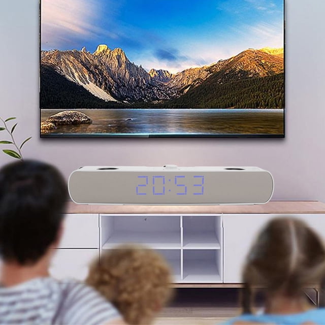 Presidentes del Ordenador de, Barra de Sonido de Computerara Estéreo de Alta Fidelidad Con Radio FM Desspertador, Subwoofer Inteparado Compatible con USB Aux, AltaVoz