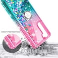 thumbnail image 3 of Nagebee Case for Samsung Galaxy S22 5G with Tempered Glass Screen Protector (Full Coverage), Sparkle Glitter Liquid Bling Diamond [Ring Holder & Wrist Strap] Women Girls Cute Case (Pink/Aqua), 3 of 6