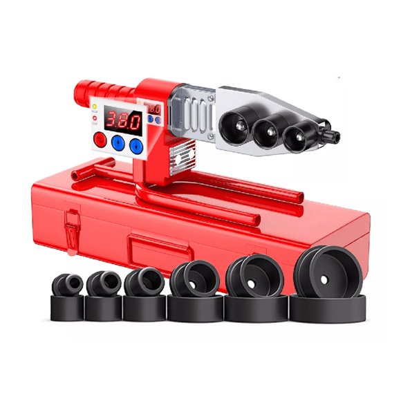 Termofusor Kit Pantalla Digital 6 Dados+10 Accesorios 1200w ROJO