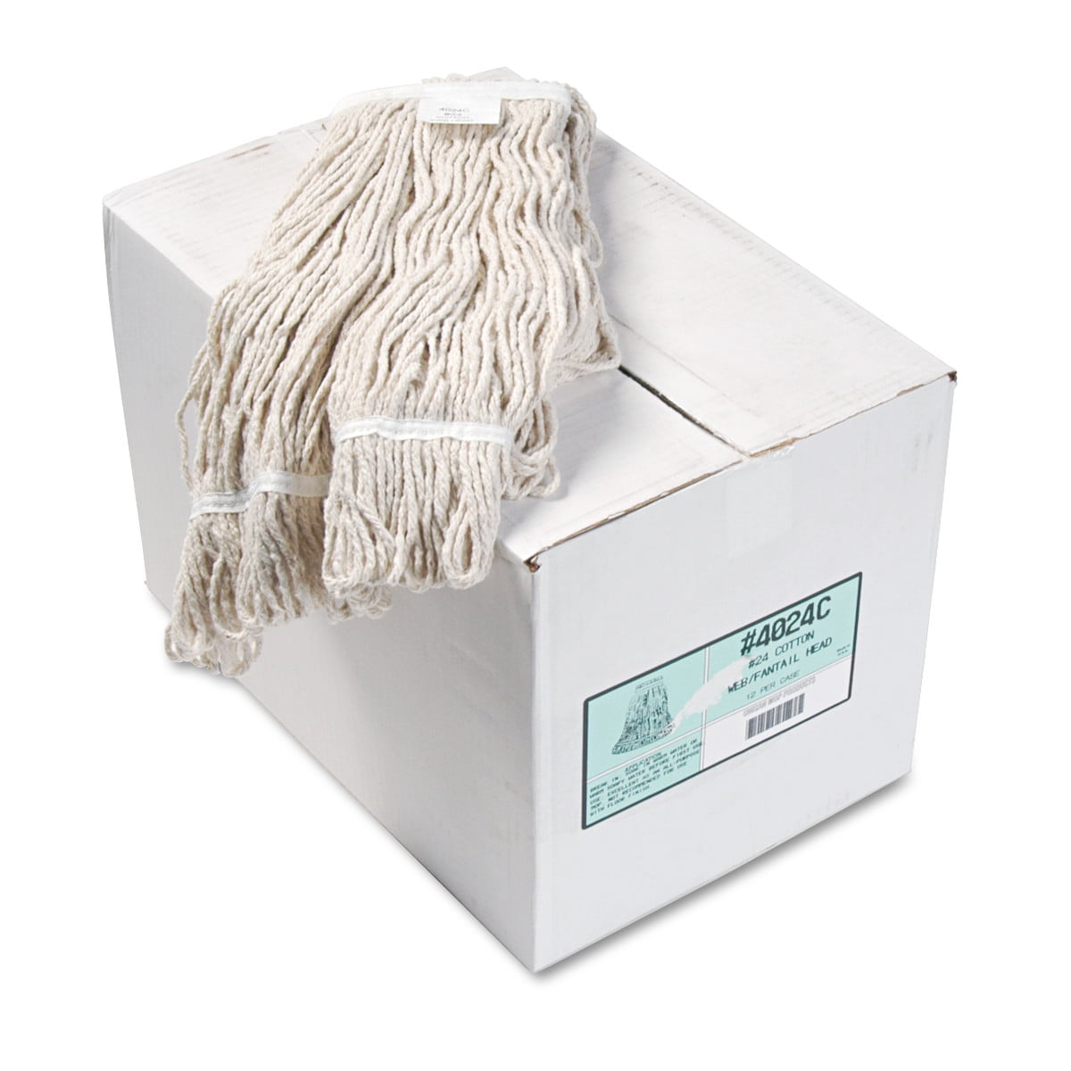 Boardwalk Pro Loop Web Tailband Wet Mop Head, Cotton, 12 Carton -BWK4024CCT by BOARDWALK