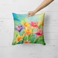 thumbnail image 2 of Lilies in Watercolor Throw Pillow 18 in x 18 in, 2 of 5