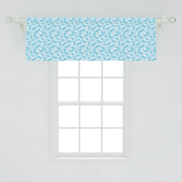Watercolor Window Valance Ocean Waves Inspired Curves In Aquatic Colors Circles Geometric Pattern Curtain Valance For Kitchen Bedroom Decor With Rod Pocket By Ambesonne Walmart Com Walmart Com