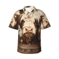 thumbnail image 1 of Balery Butterfly Cow Barrel Camisas hawaianas de manga corta para hombre, camisas playeras de corte holgado, camisas de vacaciones con botones,Small, 1 of 7