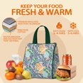 thumbnail image 5 of Pioneer Flower Floral Print Pattern Insulated Lunch Bag for Women & Adults,Large Portable Soft Cooler Lunch Bag,Thermal Food Storage Tote with Pearl Cotton,8.66L,8.75x5.75x9.5 Inch, 5 of 6